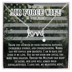 To My Air Force Wife Gift from Husband - Scripted Love Necklace