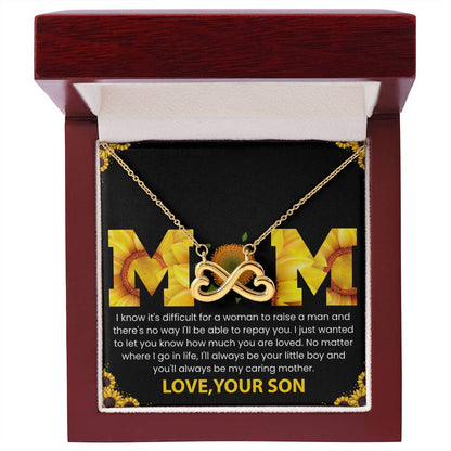 Mom - You Will Always Be My Caring Mother - Endless Love Necklace - Special Gift for Mom from Son