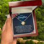 To My Daughter Necklace – Top Gift for Daughter Birthday Graduation – Love Knot Necklace