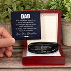 Gift for Dad from Daughter - Your love wraps around me like a warm embrace - Men's Cross Bracelet