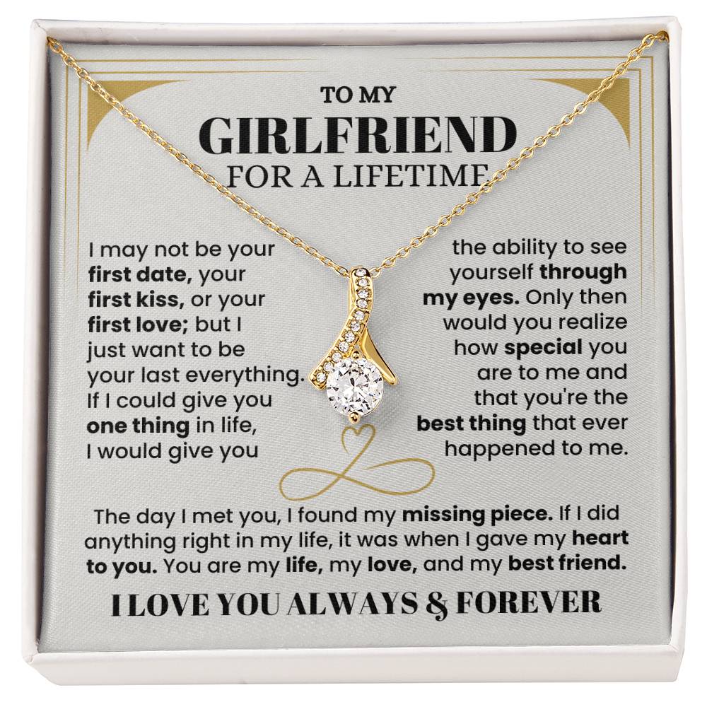 To My Girlfriend Necklace - Soulmate Jewelry Gift for Valentine’s Day, Birthday - Alluring Beauty Necklace