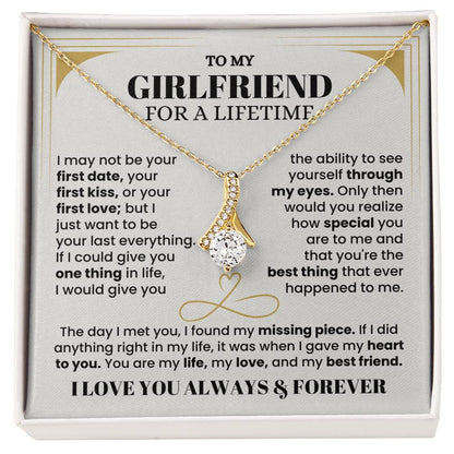 To My Girlfriend Necklace - Soulmate Jewelry Gift for Valentine’s Day, Birthday - Alluring Beauty Necklace