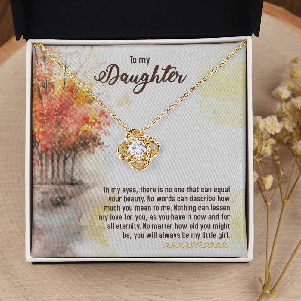 To My Daughter Necklace – Graduation Birthday Valentine’s Gift for Daughter – Love Knot Necklace