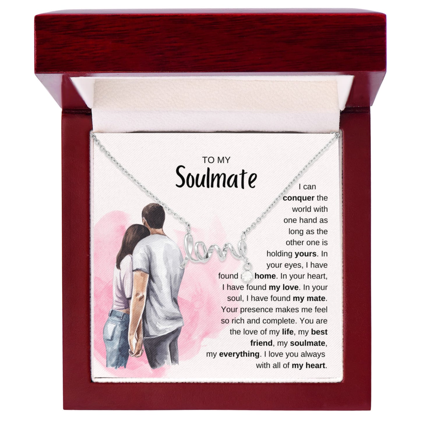To My Soulmate Necklace - Best Soulmate Gift Idea for Valentine’s Day & Everyday Romance - Scripted Love Necklace