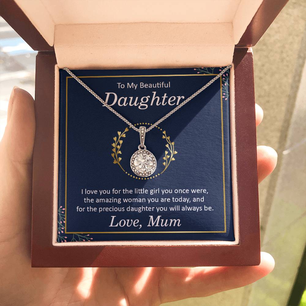 To My Daughter Necklace – Daughter Necklace for Graduation Birthday Occasions from Mum – Eternal Hope Necklace