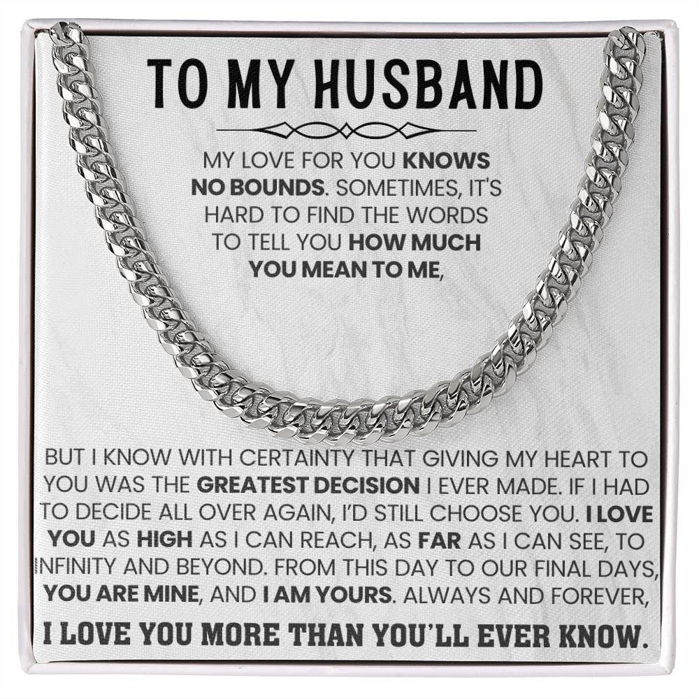 To My Husband – Cuban Link Chain – Birthday & Anniversary Jewelry from Wife