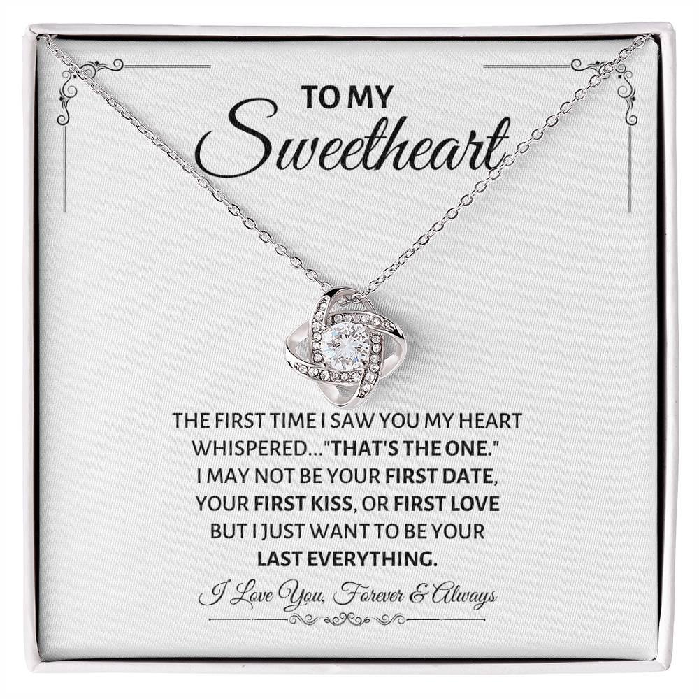 To My Sweetheart Necklace - Gift for Love on Valentine’s Day & Special Days - Love Knot Necklace