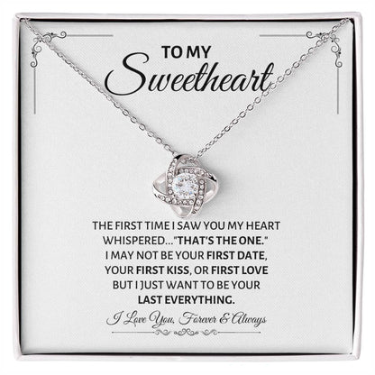 To My Sweetheart Necklace - Gift for Love on Valentine’s Day & Special Days - Love Knot Necklace