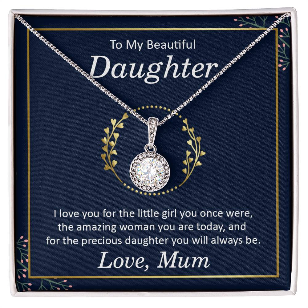 To My Daughter Necklace – Daughter Necklace for Graduation Birthday Occasions from Mum – Eternal Hope Necklace