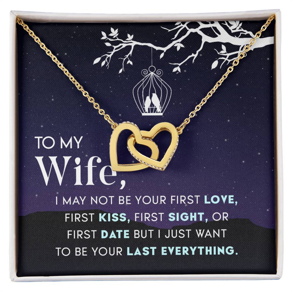 To My Beautiful Wife Necklace - Emotional Jewelry Gift for Wife from Husband to Celebrate Love Every Day - Interlocking Hearts Necklace