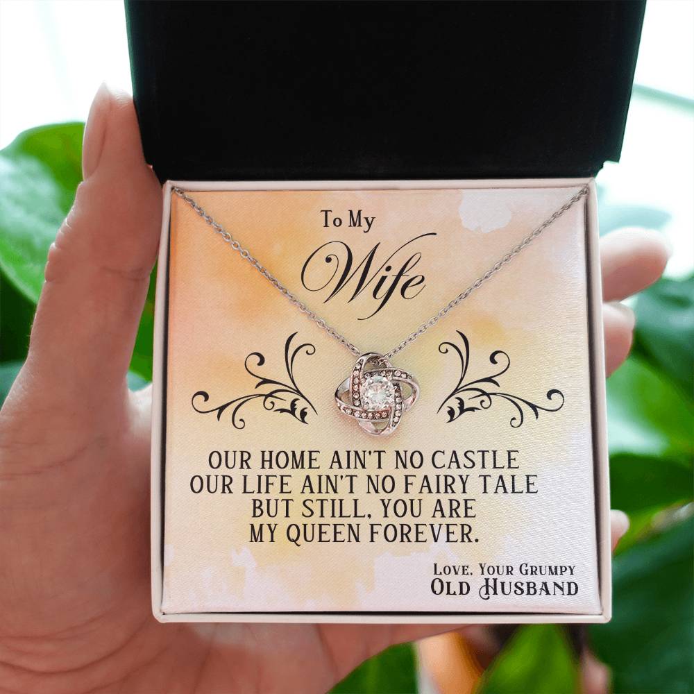 To My Wife Necklace - Heartwarming Gift from Husband for Birthday, Anniversary & Valentine’s Day - Love Knot Necklace