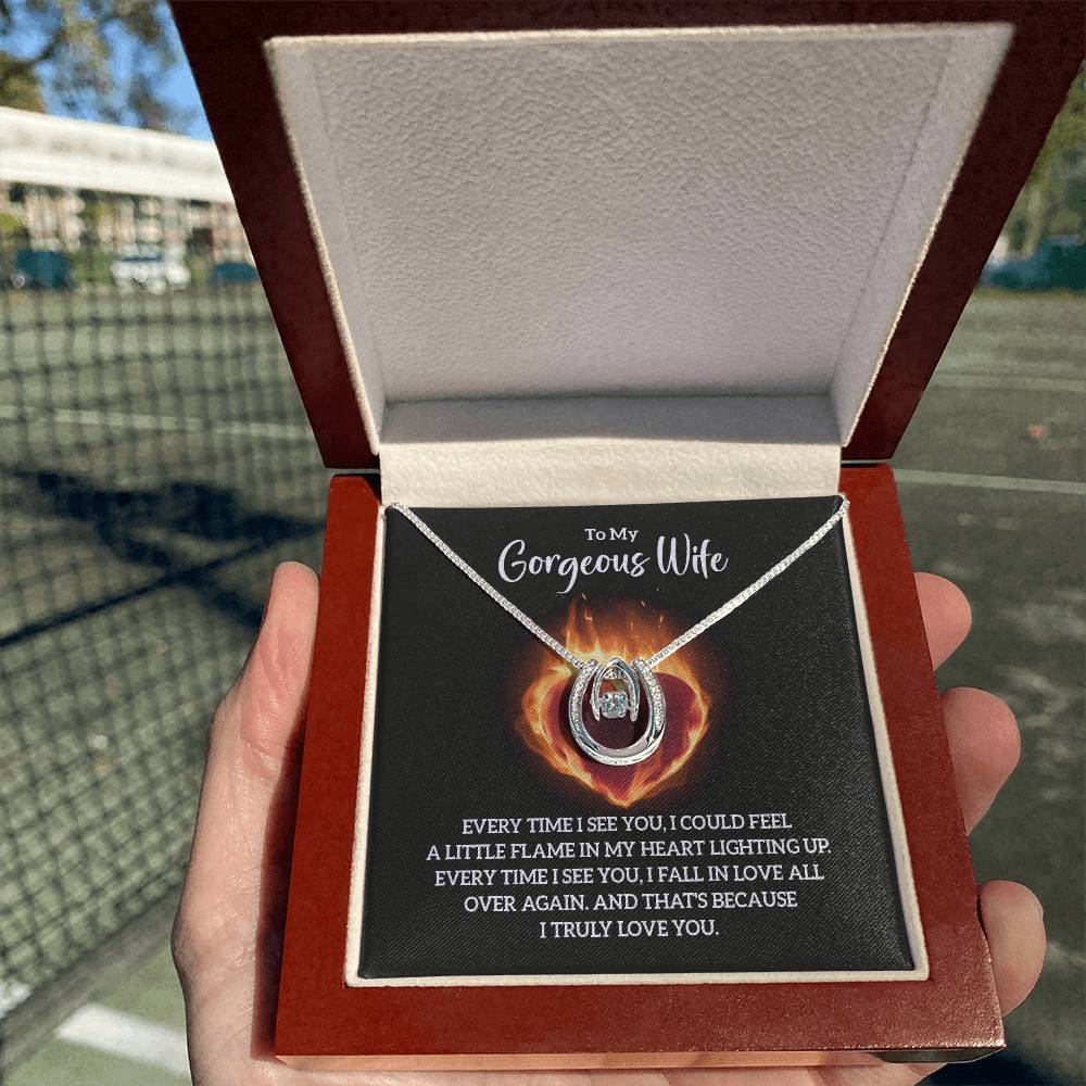 Best Gift for Wife from Husband - Emotional Love Jewelry for Birthday, Valentine’s Day, Anniversary & Christmas - Lucky In Love Necklace