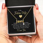 Future Wife Jewelry Gift - Long Lasting Romantic Necklace for Celebrating Love & Upcoming Marriage - Scripted Love Necklace
