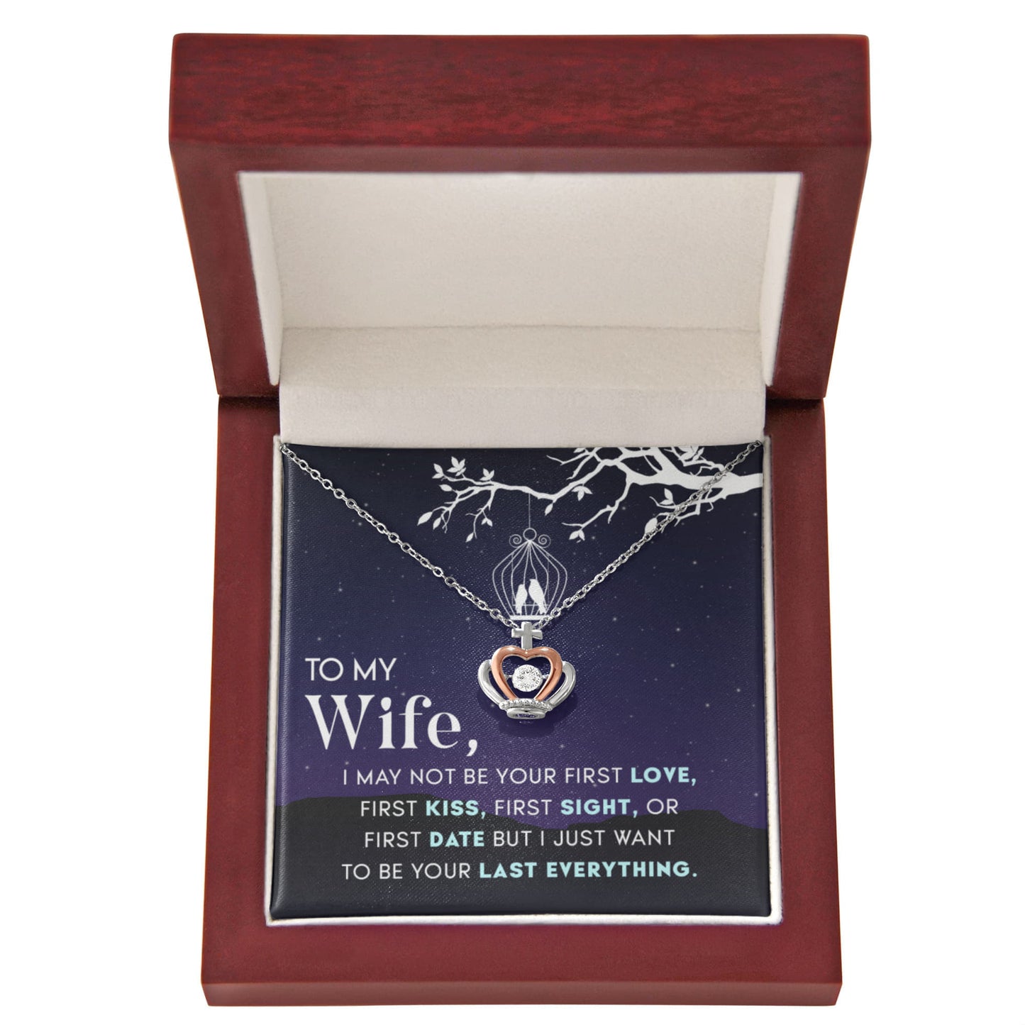 Unique Gift for Wife - Loving Jewelry from Husband for Birthday, Valentine’s Day & Holidays - Crown Pendant Necklace