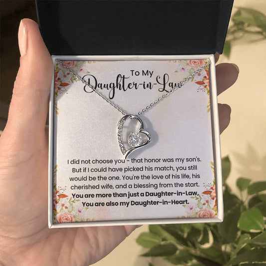 To My Daughter In Law - You are also my Daughter in heart - Forever Love Necklace