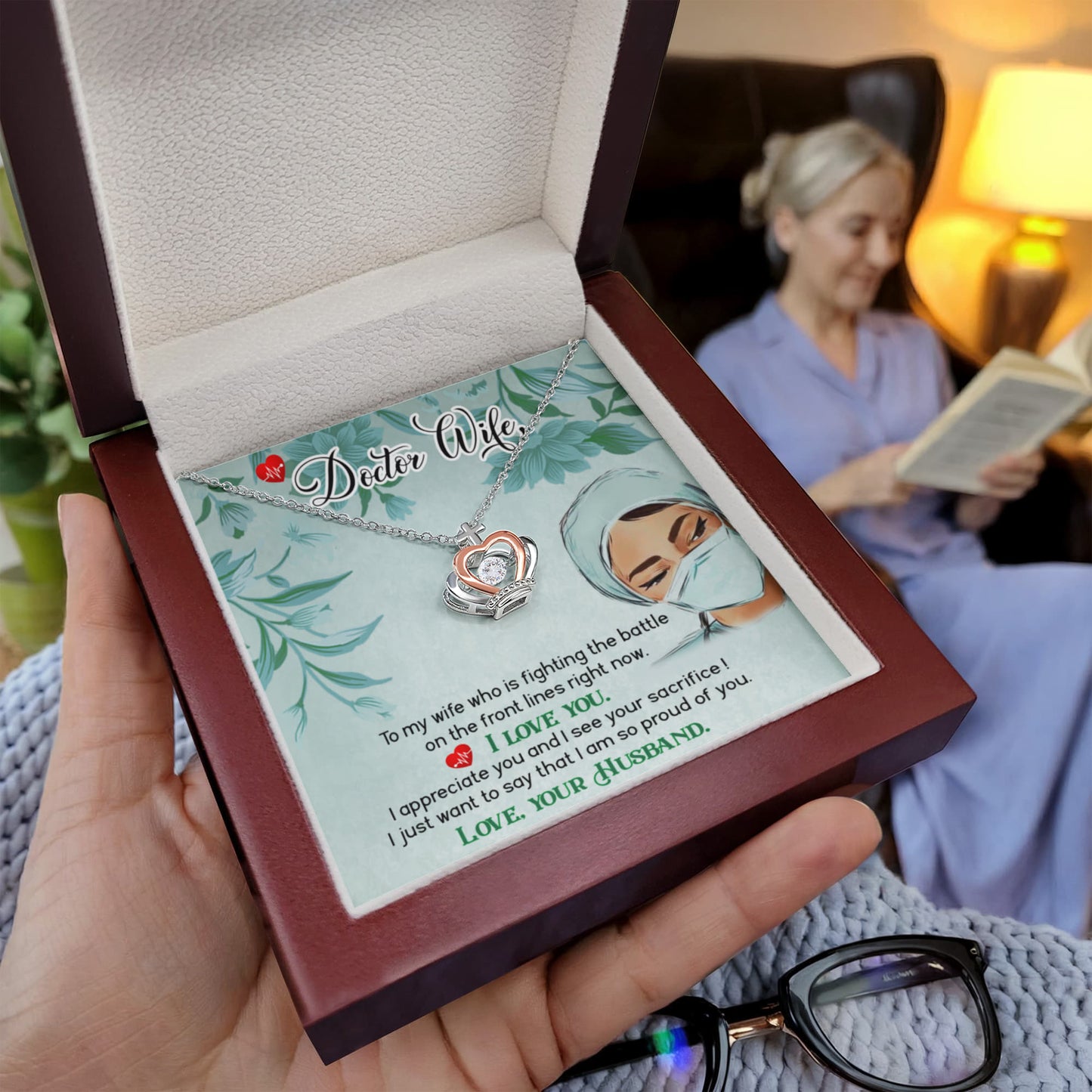 Sentimental Gift for Doctor Wife - Emotional Husband-to-Wife Jewelry for Birthday, Christmas & Valentine’s Day - Crown Pendant Necklace