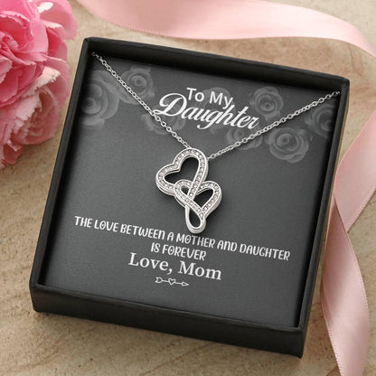 To My Daughter Necklace – Graduation & Christmas Gift from Mom – Heart-to-heart Pendant Necklace