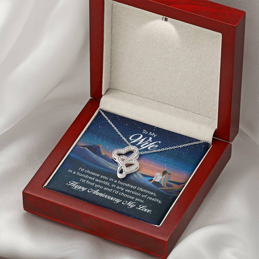 Anniversary Gift for Wife from Husband - Sweet Romantic Jewelry for Valentine’s Day - Heart-to-heart Pendant Necklace