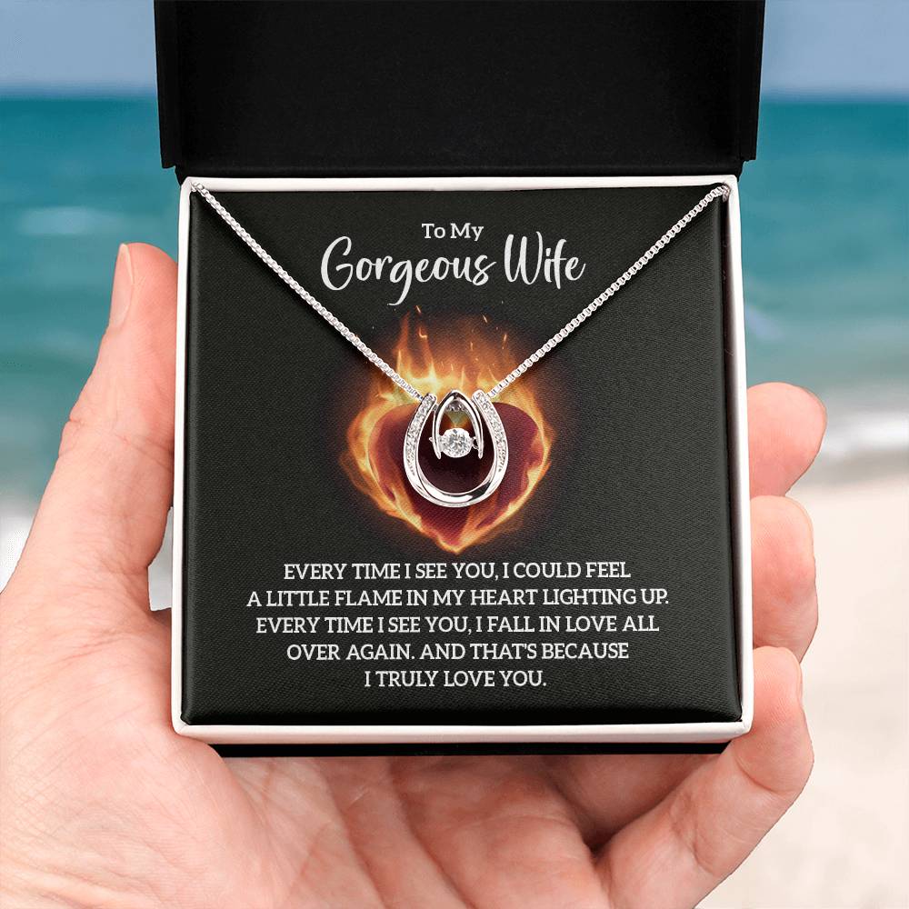 Best Gift for Wife from Husband - Emotional Love Jewelry for Birthday, Valentine’s Day, Anniversary & Christmas - Lucky In Love Necklace