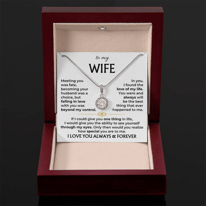 To My Wife Necklace - Best Surprise Gift for Wife from Husband for Anniversary, Christmas & Valentine’s Day - Eternal Hope Necklace