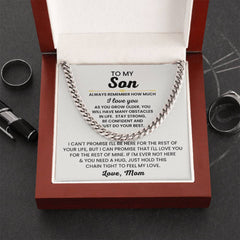 Cuban Link Chain Gift for Son, Bold Men’s Necklace, Stylish Graduation & Birthday Jewelry, To My Son