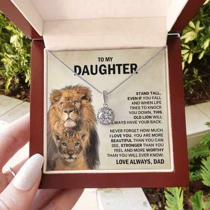 To My Daughter Necklace - Stand Tall - Dad to Daughter Gift - Eternal Hope Necklace