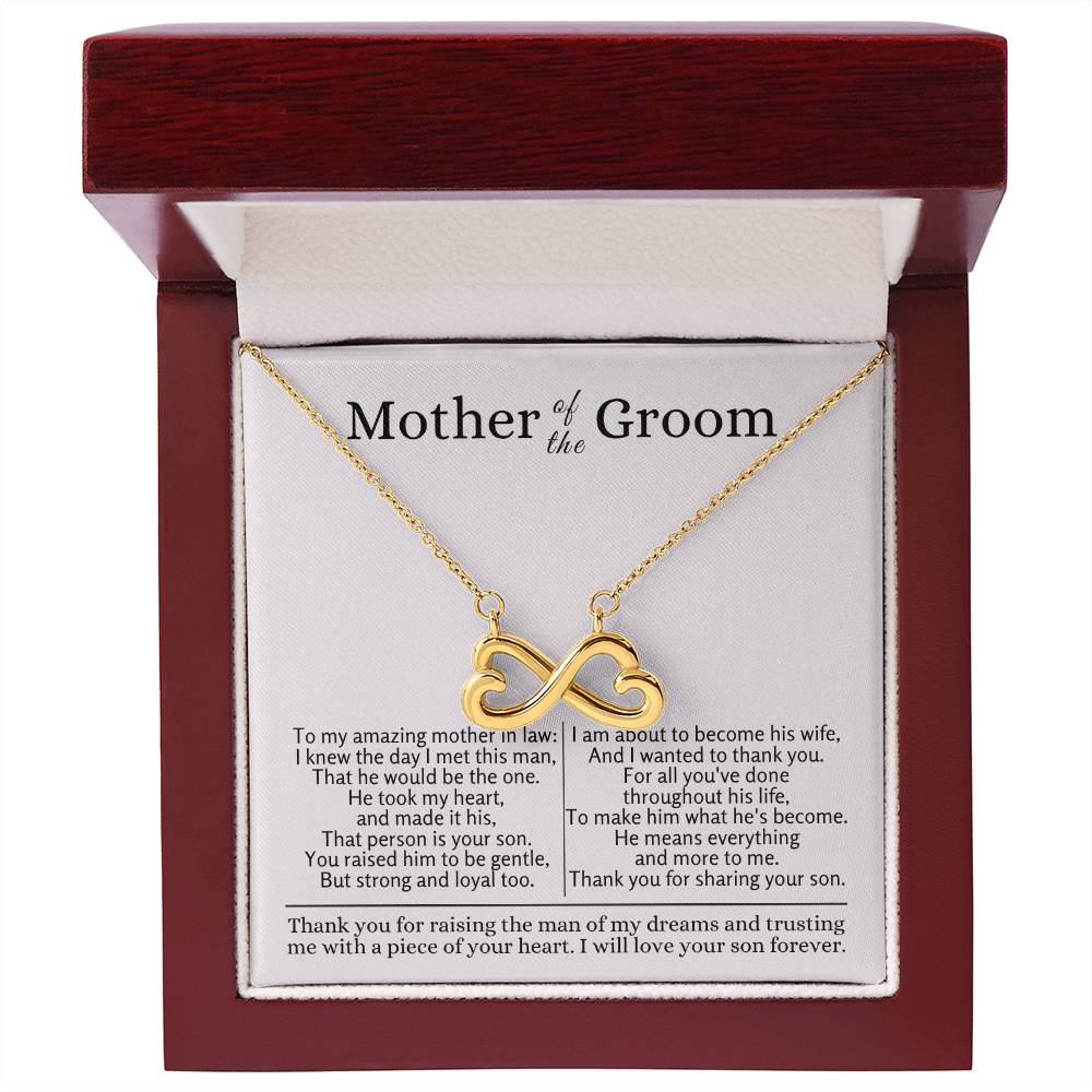 Mother of the Groom - Present for Mother in Law - Thank you for raising the man of my dreams - Endless Love Necklace