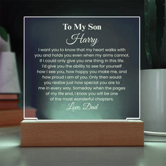 Personalized Acrylic Plaque Gift for Son, Custom Message Keepsake, Meaningful Birthday or Graduation Present, To My Son