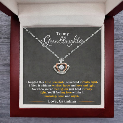 To My Granddaughter Necklace – Gift from Grandma for Any Special Occasion – Crown Pendant Necklace
