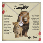 To My Daughter Necklace - Birthday Jewelry Gift from Dad - Old Lion - Alluring Beauty Necklace