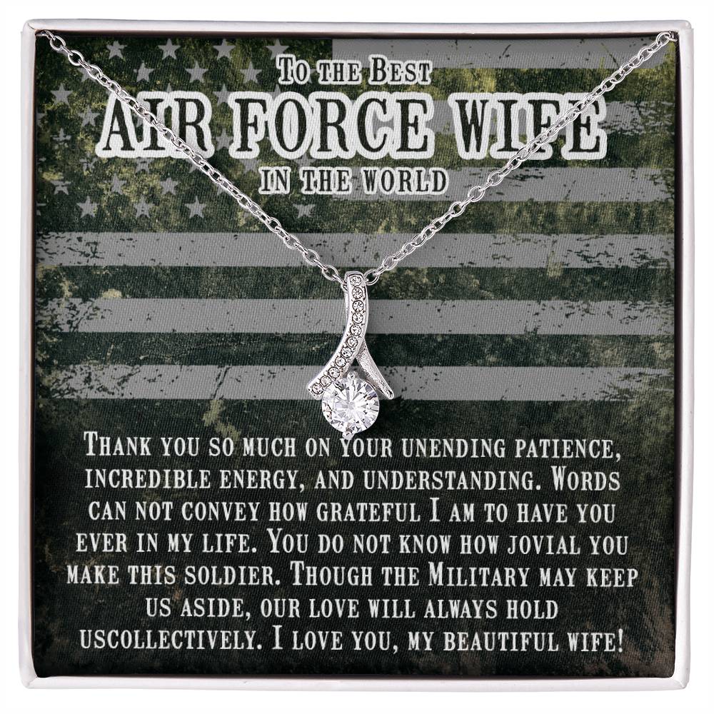 Birthday Gift for Air Force Wife from Husband - Emotional Jewelry for Anniversary & Valentine’s Day Too - Alluring Beauty Necklace
