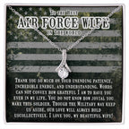 Birthday Gift for Air Force Wife from Husband - Emotional Jewelry for Anniversary & Valentine’s Day Too - Alluring Beauty Necklace