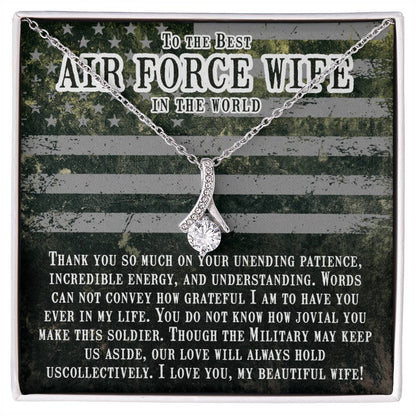 Birthday Gift for Air Force Wife from Husband - Emotional Jewelry for Anniversary & Valentine’s Day Too - Alluring Beauty Necklace