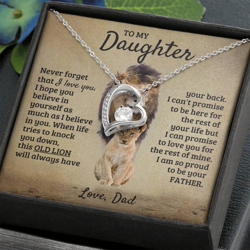 To My Daughter Necklace - Father to Daughter Gift for Graduation, Birthday & Big Life Moments - Forever Love Necklace