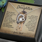 To My Daughter Necklace - Father to Daughter Gift for Graduation, Birthday & Big Life Moments - Forever Love Necklace