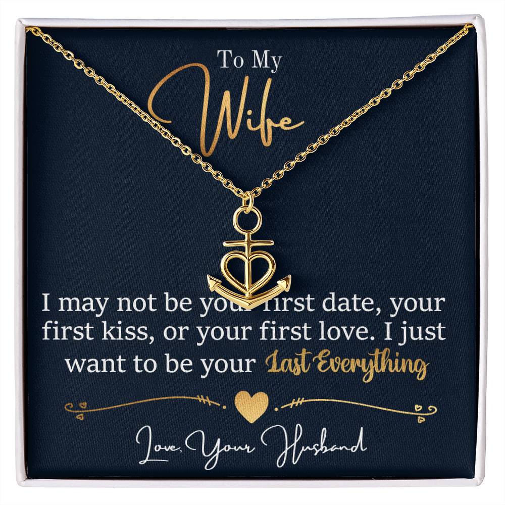 Romantic Gift for Wife from Husband - Meaningful Jewelry for Birthday, Anniversary, Christmas & Valentine’s Day - Anchor Pendant Necklace