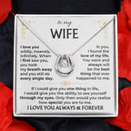 To My Wife Necklace - Heartwarming Gift from Husband for Birthday, Anniversary & Valentine’s Day - Lucky In Love Necklace