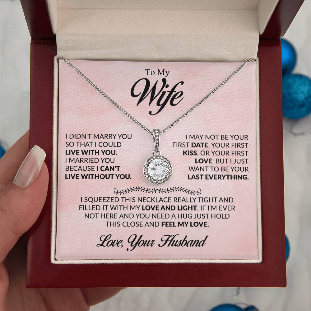 To My Wife Necklace - Sweetest Gift for Wife from Husband for Valentine’s Day, Anniversary & Birthday Joy - Eternal Hope Necklace