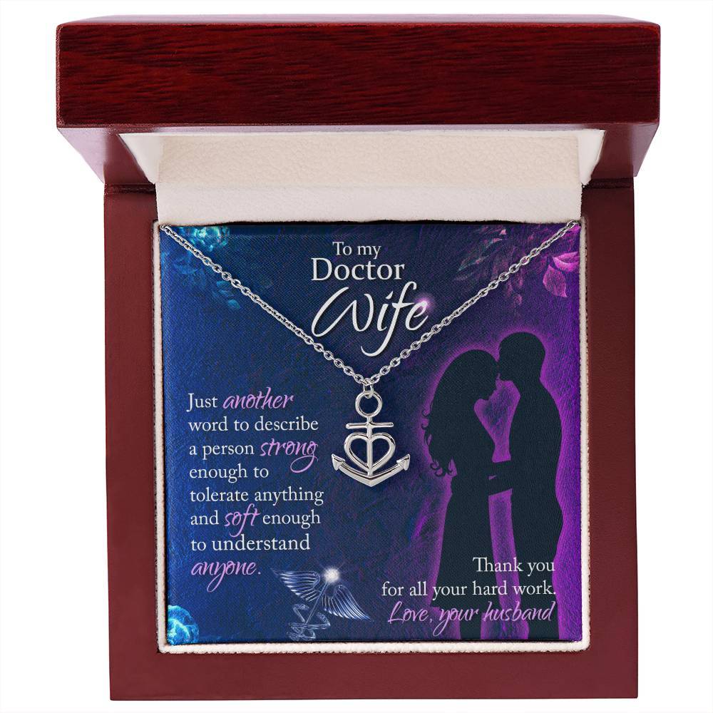 To My Doctor Wife Necklace Gift from Husband, Perfect for Birthday & Valentine’s Day Surprises - Anchor Pendant Necklace