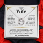 To My Wife Necklace - Romantic Anniversary & Valentine’s Day Jewelry Gift from Husband to Wife - Lucky In Love Necklace