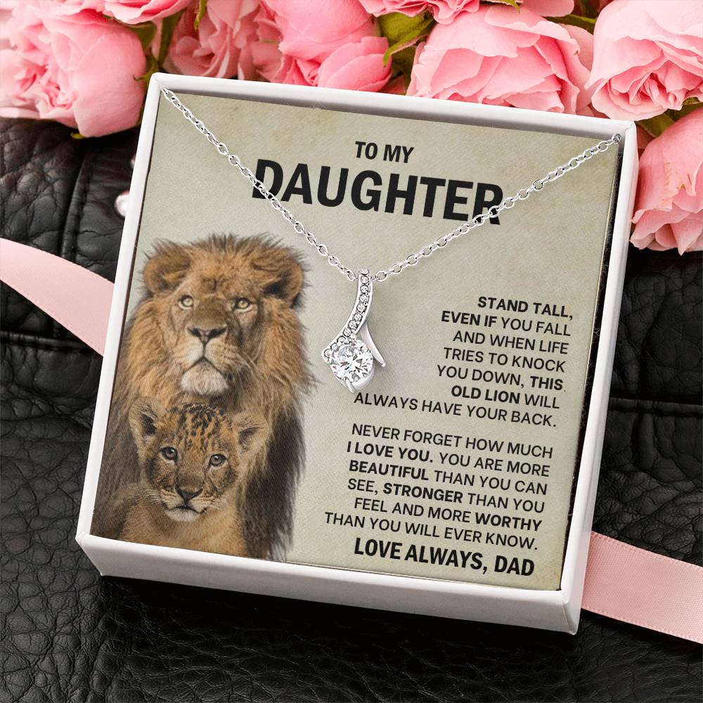 To My Daughter Necklace - Stand Tall - Dad to Daughter Gift - Alluring Beauty Necklace
