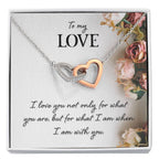 To My Love Necklace - Sweetest Gift for Wife from Husband for Valentine’s Day, Anniversary & Birthday Joy - Interlocking Hearts Necklace