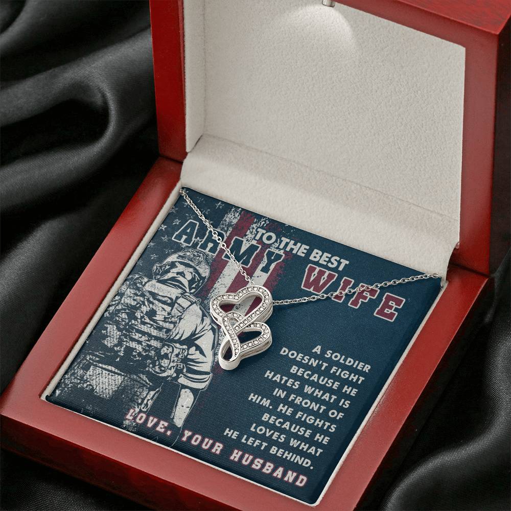To The Best Army Wife - Heart-to-heart Pendant Necklace from Husband