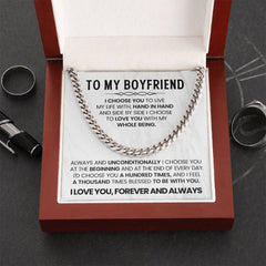 Classic Cuban Link Chain, Elegant Jewelry Gift for Him, Anniversary Present, Timeless Men’s Necklace, To My Boyfriend