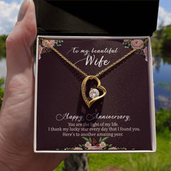 Anniversary Necklace, Thoughtful Gift for Her, Celebrate Love, Special Memories & Endless Journey, Happy Anniversary