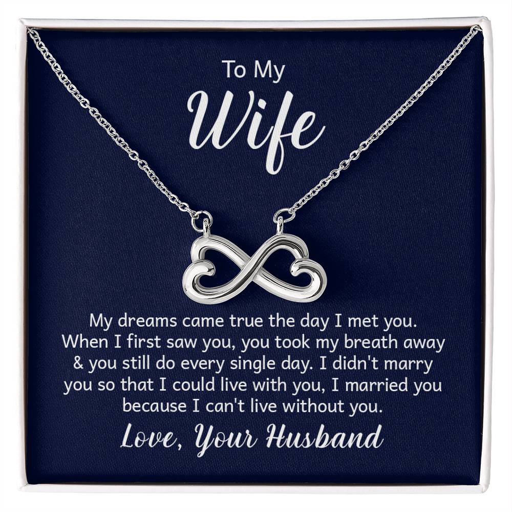 Meaningful Wife Jewelry from Husband - Romantic Gift for Birthday, Christmas, Anniversary & Valentine’s Day - Endless Love Necklace