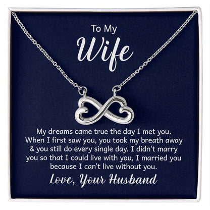 Meaningful Wife Jewelry from Husband - Romantic Gift for Birthday, Christmas, Anniversary & Valentine’s Day - Endless Love Necklace