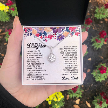 To My Daughter Necklace – Dad to Daughter Birthday Jewelry – Eternal Hope Necklace
