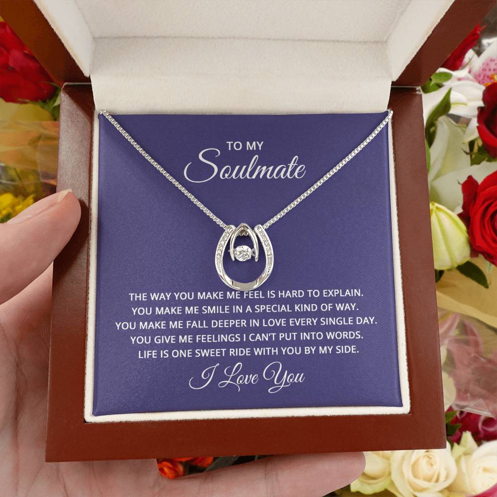 To My Soulmate Necklace - Long Distance Soulmate Gift for Valentine’s Day & Special Days - Lucky In Love Necklace
