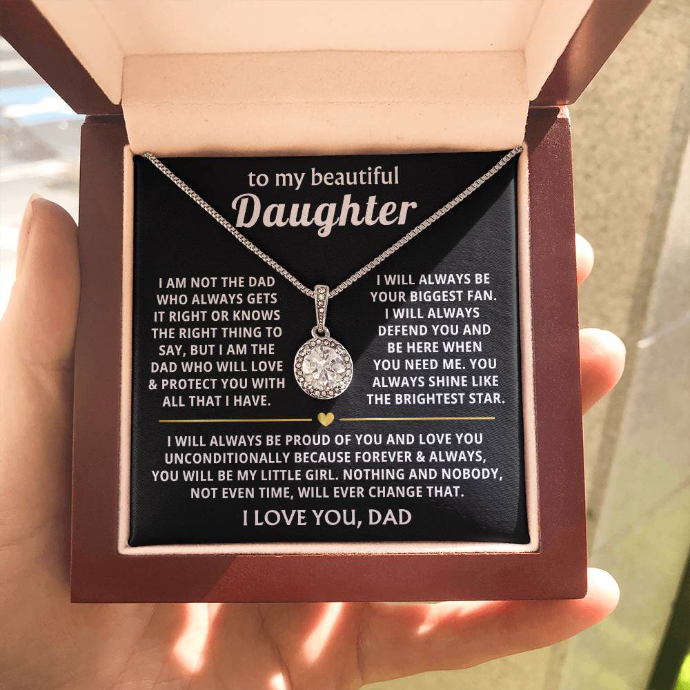 To My Daughter Necklace - Sentimental Birthday Gift from Dad, Meaningful Jewelry for Milestones & Holidays - Eternal Hope Necklace